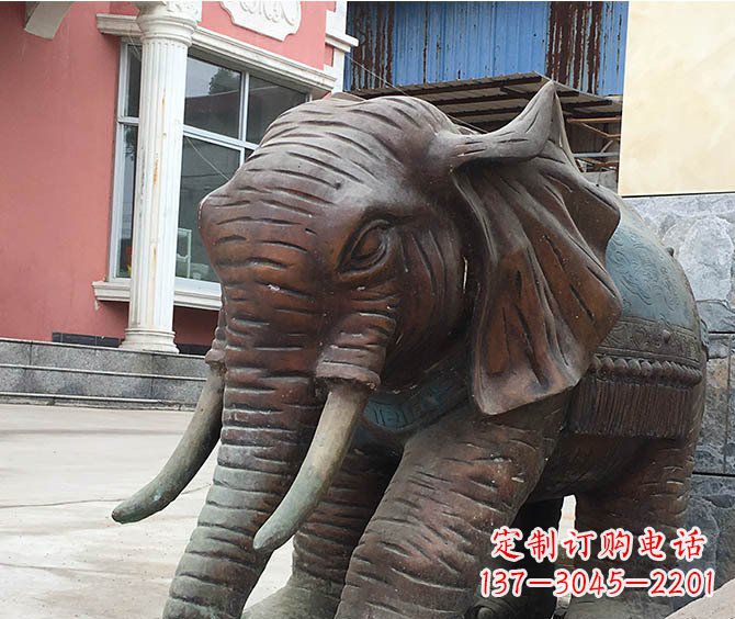 温州动物大象公园铜雕摆件