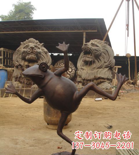温州青蛙铜雕,精美而可爱