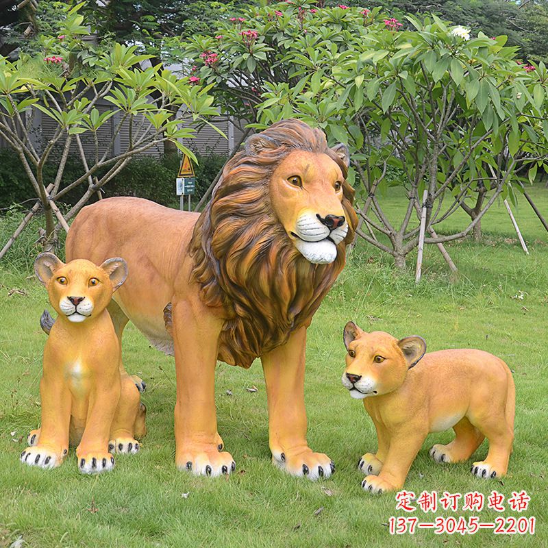 温州古典风格仿真狮子雕塑摆件