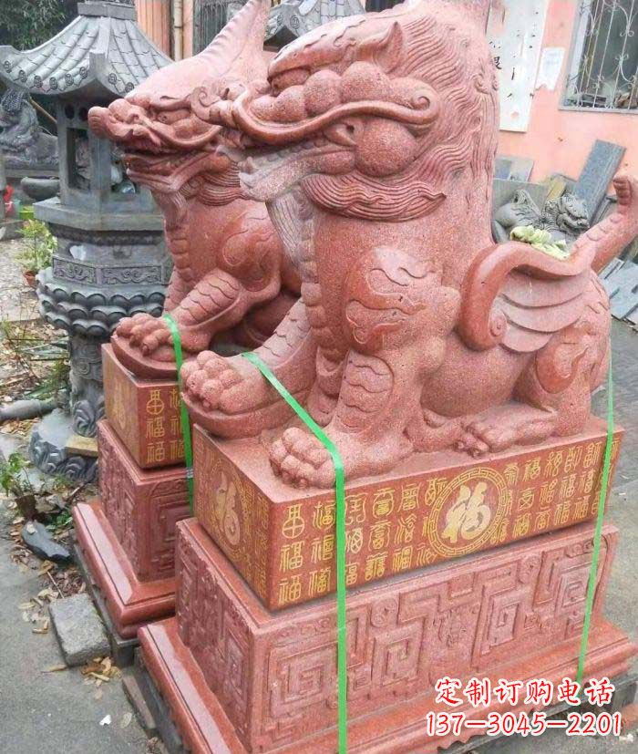 温州独角兽招财神兽石雕