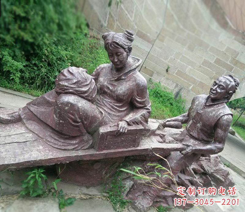 温州传统风格高雅的独轮车铜雕