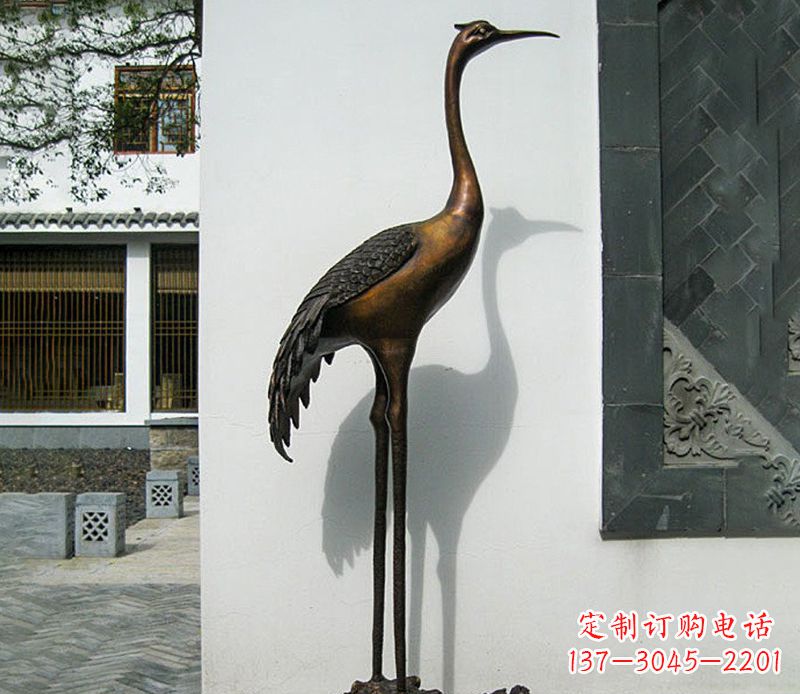 温州仙鹤雕塑,精美绝伦,艺术动人