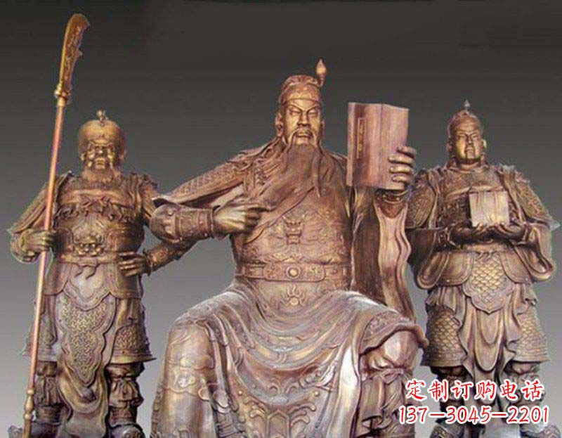 温州中领雕塑艺术以关公武财神铜雕塑荣耀家中