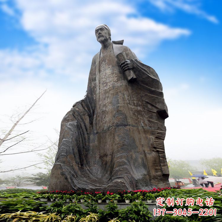 温州中领雕塑-大型景区景点历史名人杜甫雕像