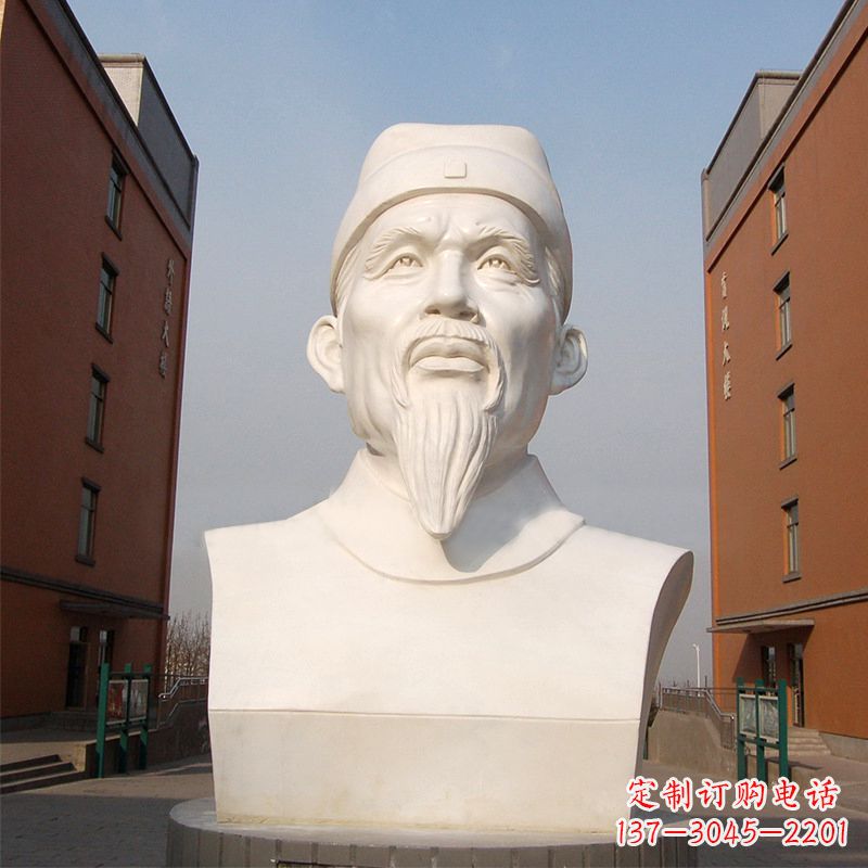 温州杜甫石雕像-学校校园历史名人唐代著名诗人头像