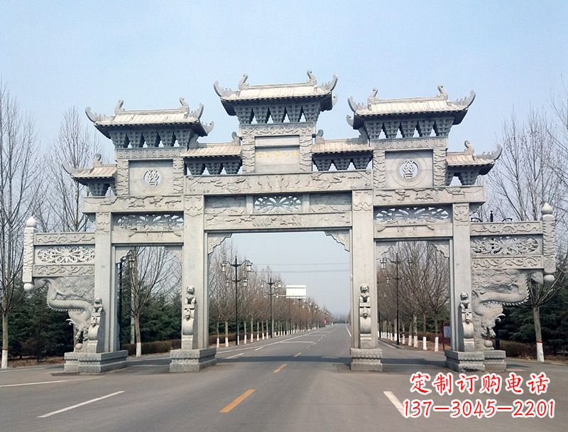 温州锻铜雕塑 雕塑石雕牌坊