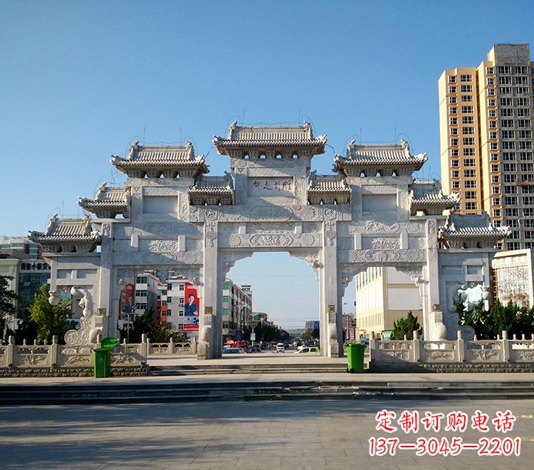 温州精致锻铜牌坊雕塑