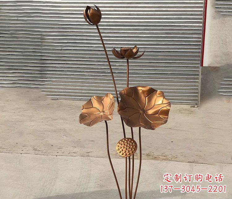 温州锻铜不锈钢荷花雕塑