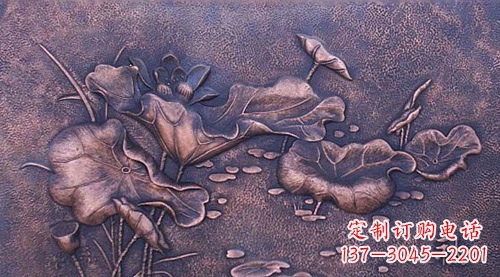 温州锻铜荷花浮雕