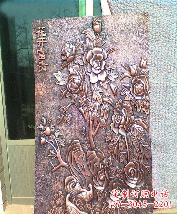 温州锻铜牡丹雕塑