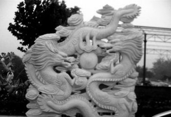 温州精美大理石双龙雕塑