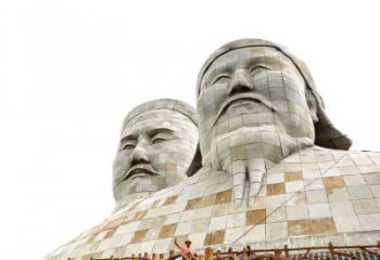 温州大型成吉思汗石雕头像景观雕塑