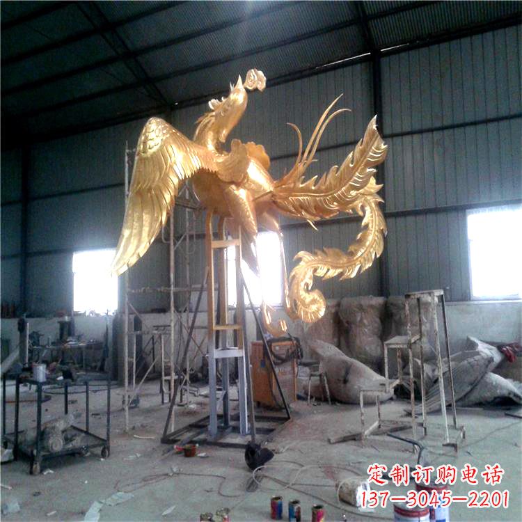 温州锻铜精美凤凰雕塑