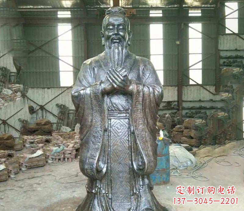 温州锻铜校园老子人物雕塑