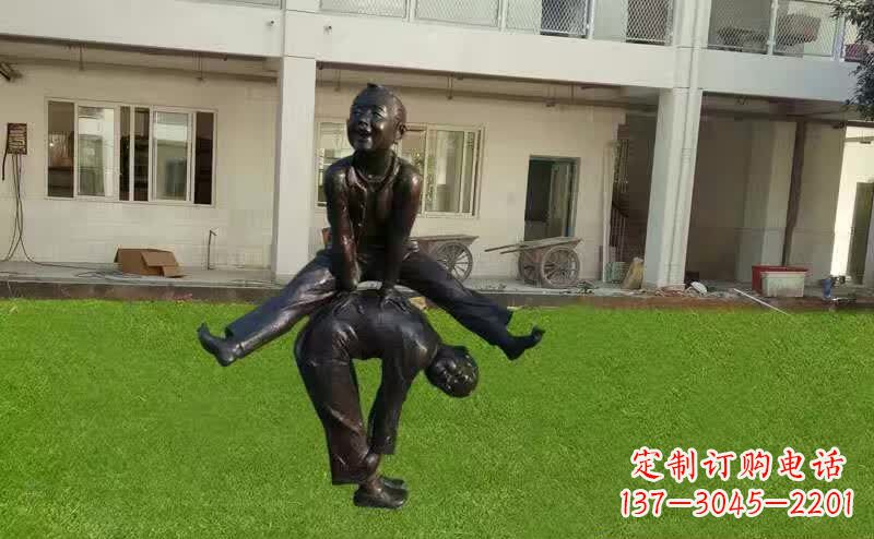 温州儿童跳马铜雕塑