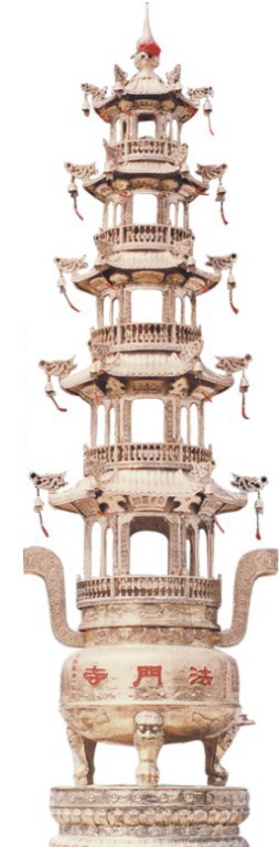 温州传统工艺艺术精品法门寺铜香炉雕塑
