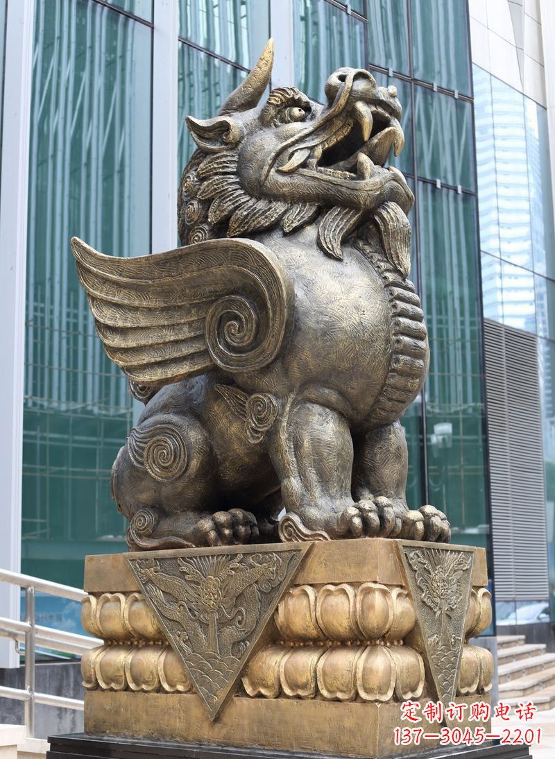 温州精美独角兽铜雕