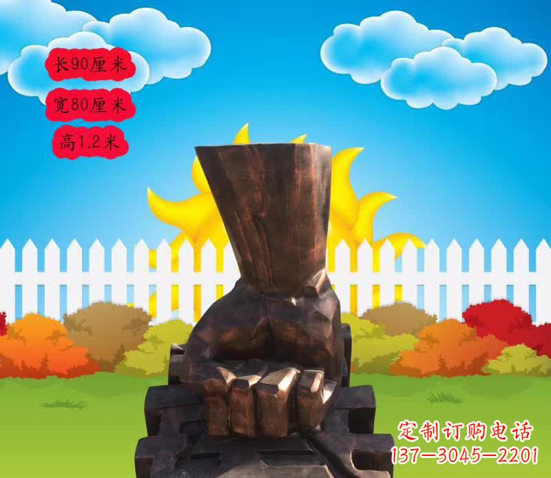 温州法治拳头铜雕