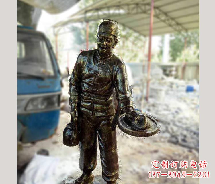 温州中领雕塑定制铜雕店小二雕塑