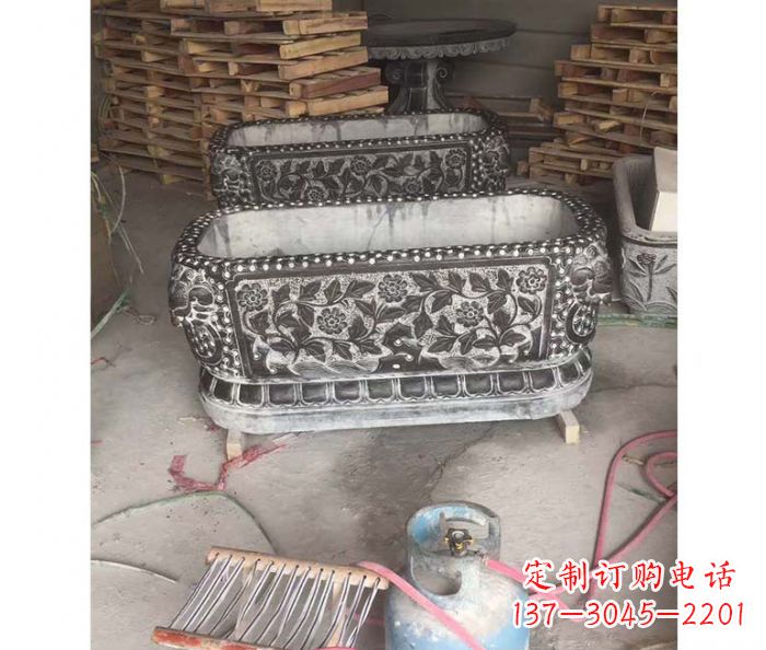 温州方形仿古石水缸 (2)