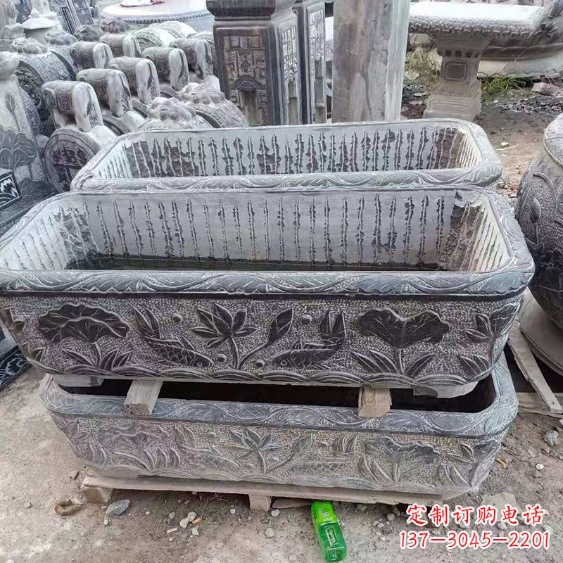 温州方形石槽养鱼石缸