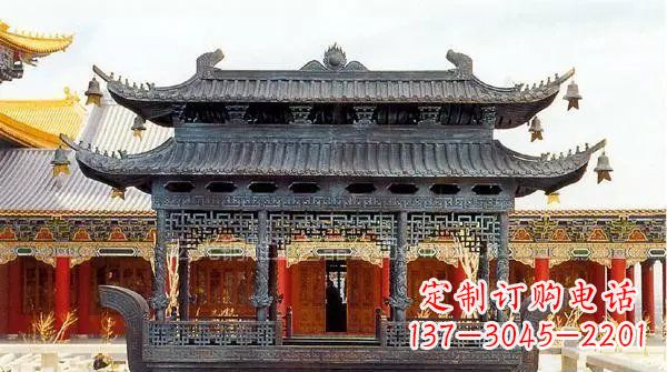 温州方形寺庙香炉铜雕塑