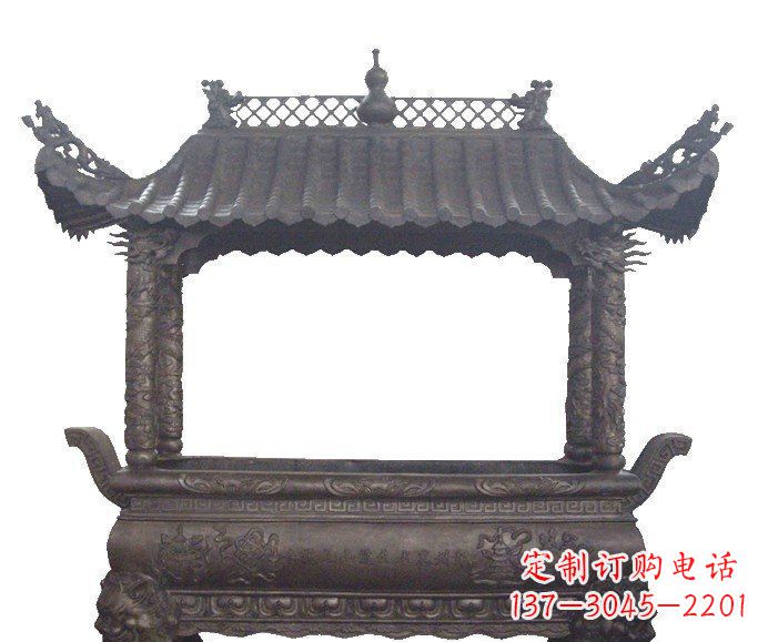 温州古典庙宇香炉铜雕