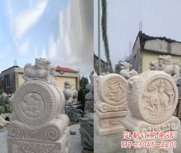 温州仿古抱鼓石镇宅石门墩 (2)