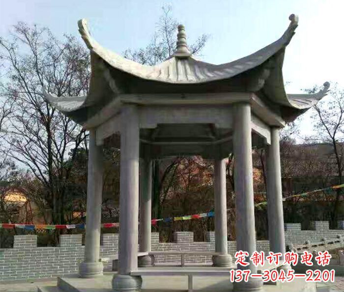 温州仿古六角凉亭石雕 (4)