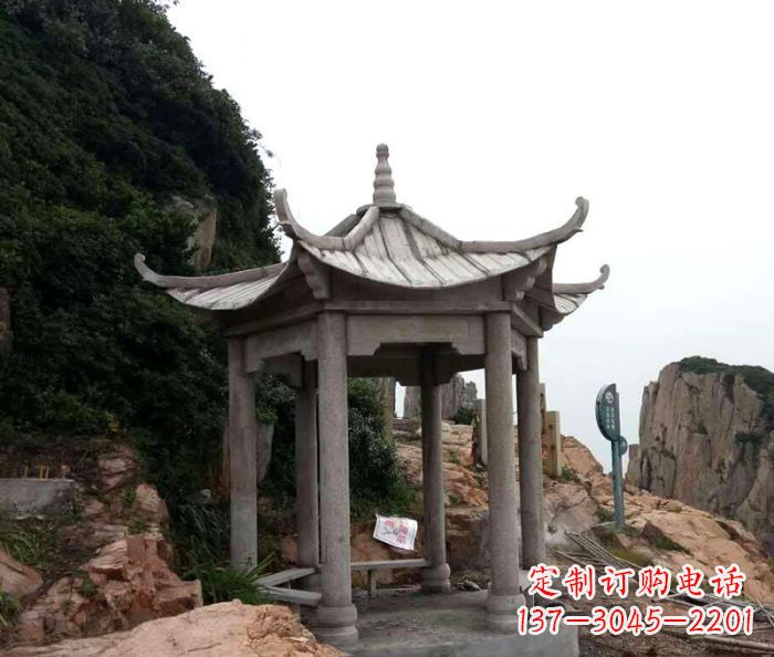 温州仿古六角凉亭石雕 (7)