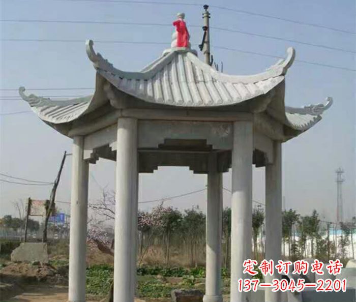 温州仿古六角凉亭石雕 (9)