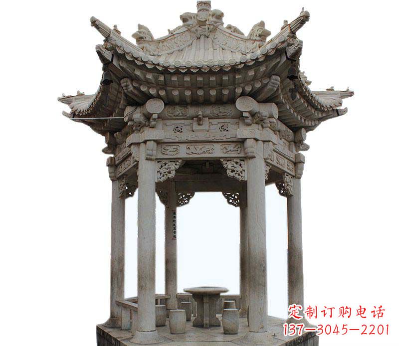 温州仿古六角凉亭石雕