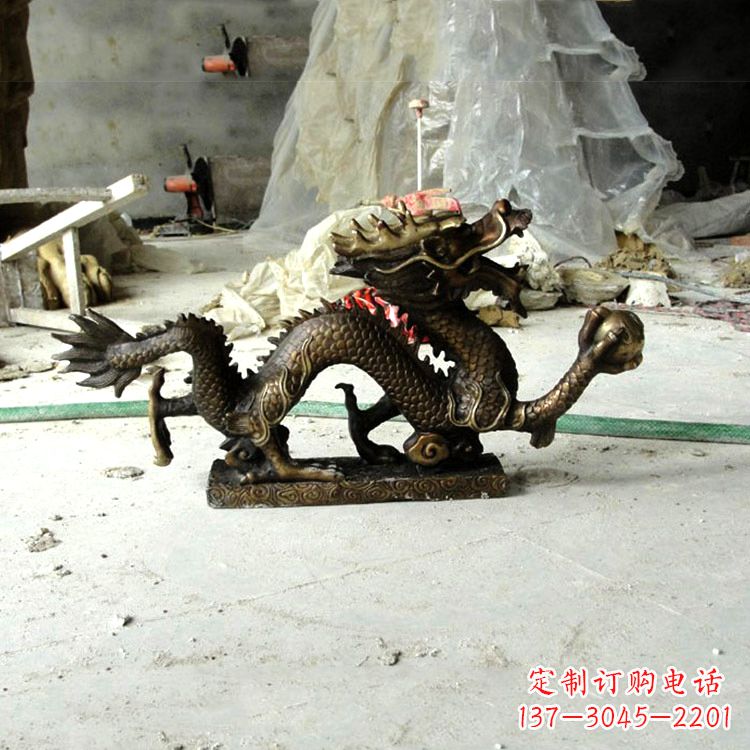 温州精美仿古龙铜雕塑