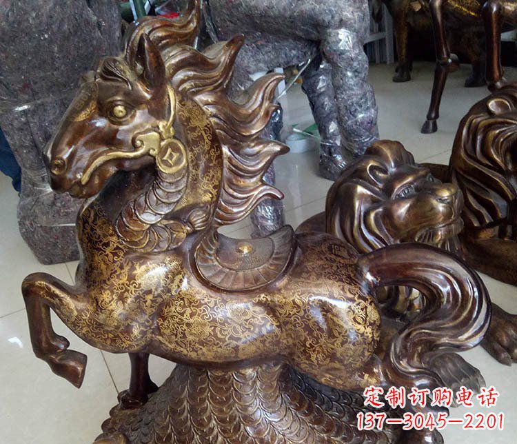 温州仿古雕塑马摆件