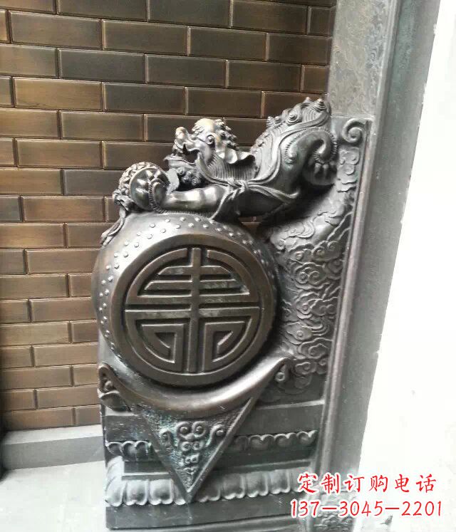 温州精美仿古门墩铜雕