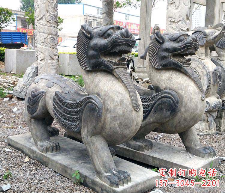 温州工艺精湛的仿古貔貅门口招财石雕