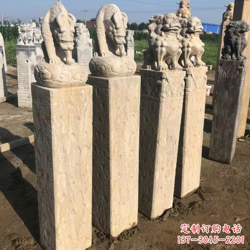 温州仿古麒麟貔貅栓马柱