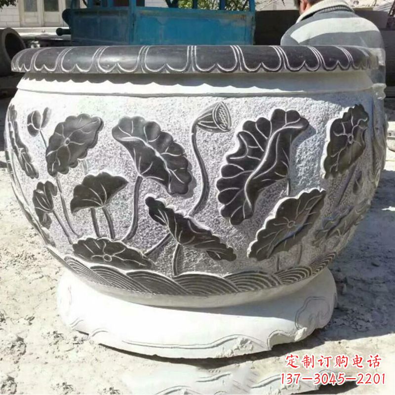 温州仿古青石做旧水缸