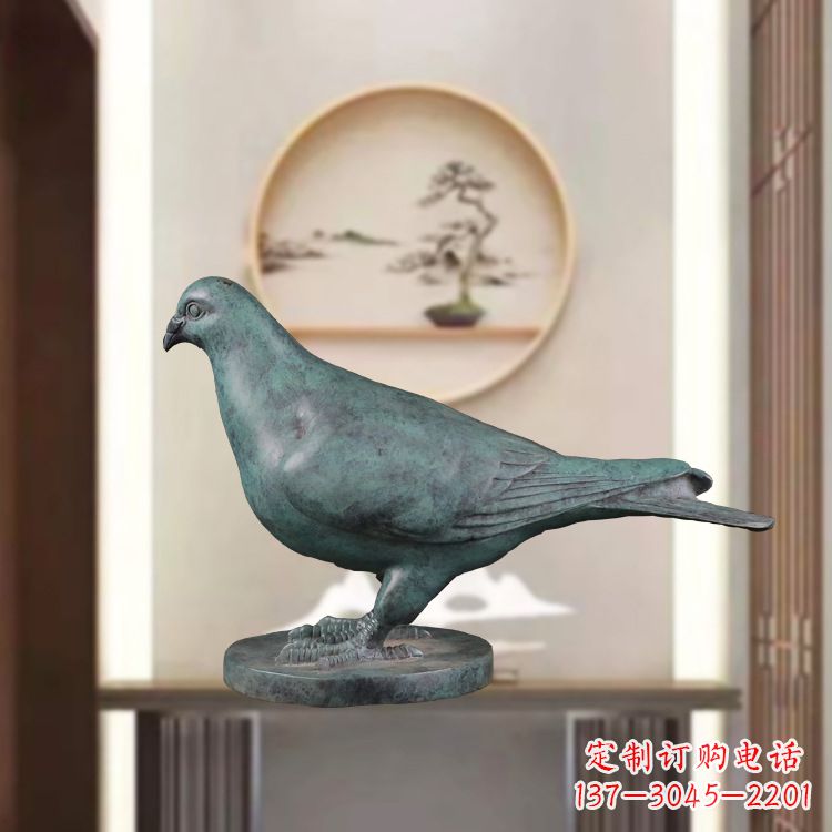 温州仿古青铜鸽子动物雕塑摆件