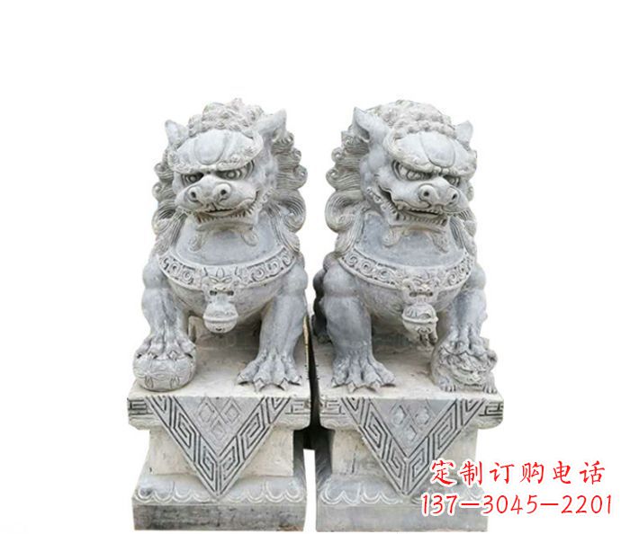 温州仿古瑞兽狮子石雕 (2)