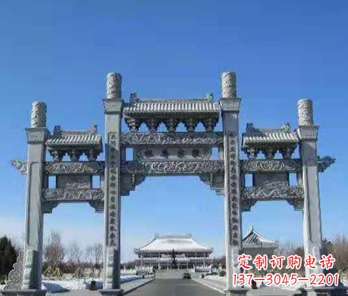 温州仿古三门石牌坊 (2)
