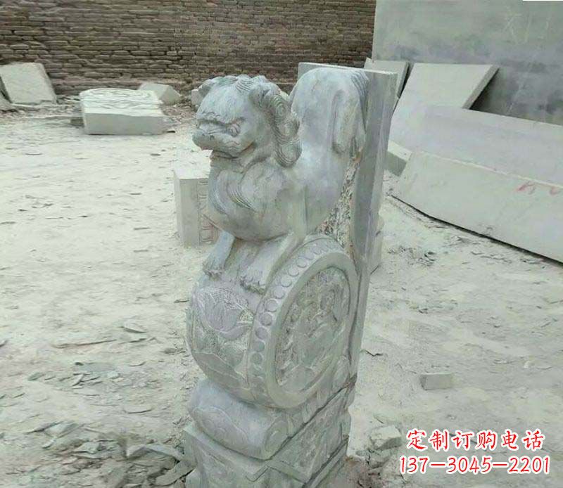温州仿古石门墩招财抱鼓石石雕