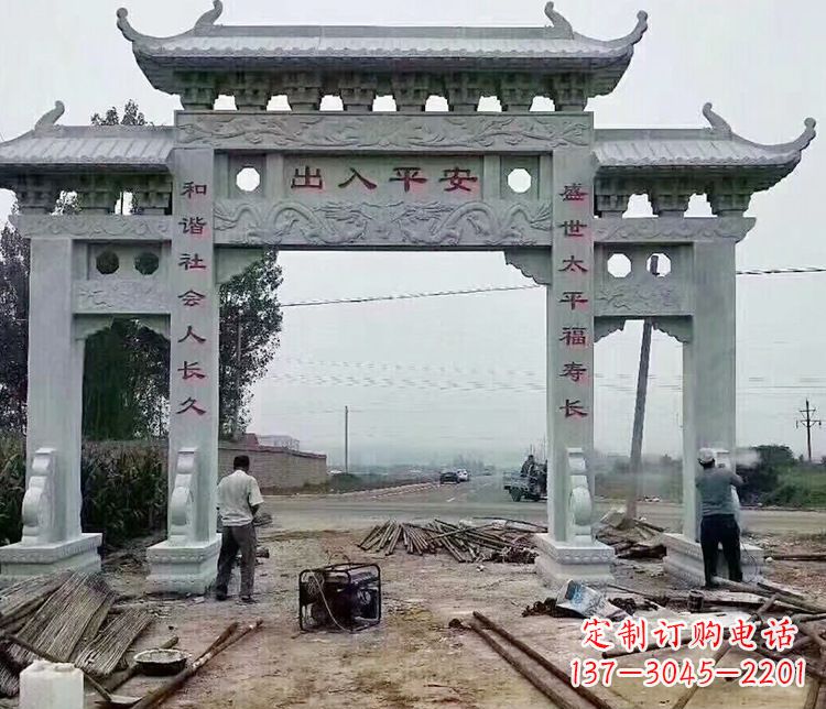 温州仿古石牌坊石雕