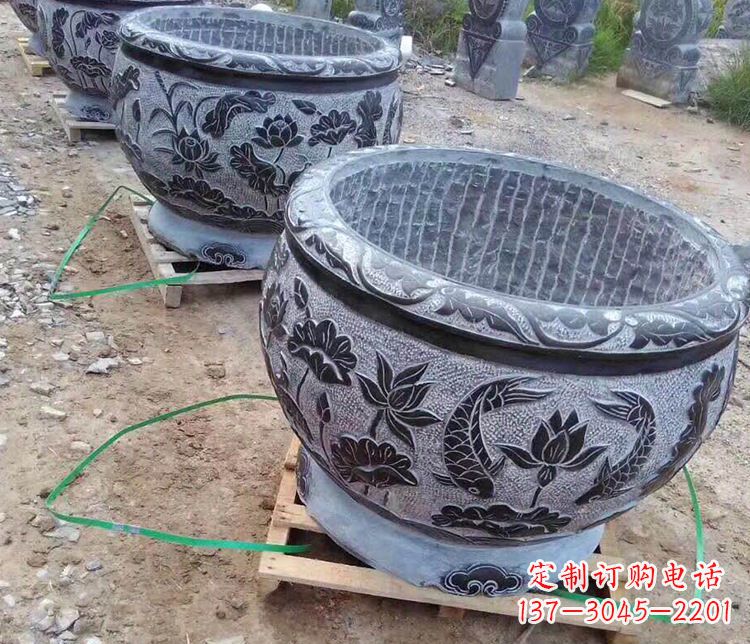 温州仿古石水缸石浮雕石雕 (2)