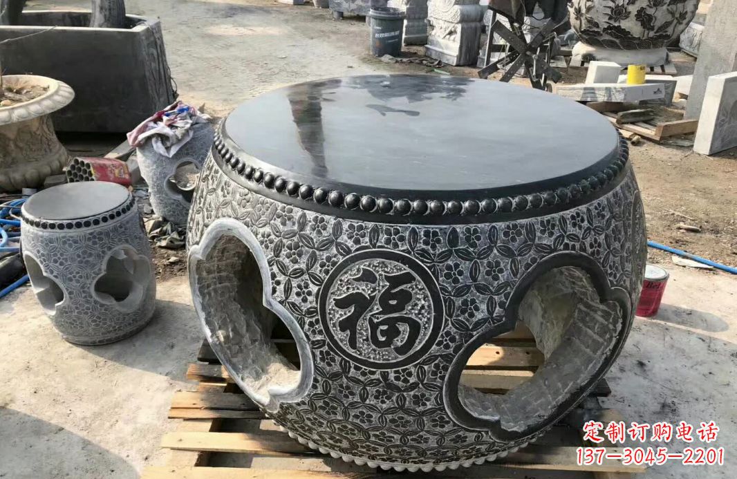 温州中领雕塑 | 精美仿古石桌凳雕塑
