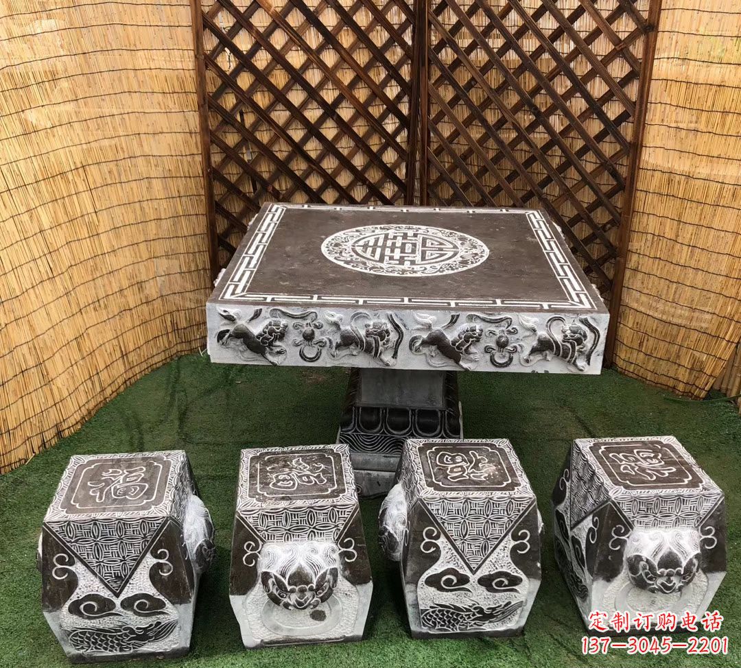 温州仿古石桌凳公园景观石雕