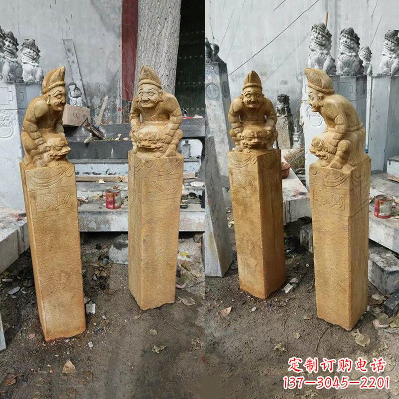 温州经典仿古拴马桩雕塑