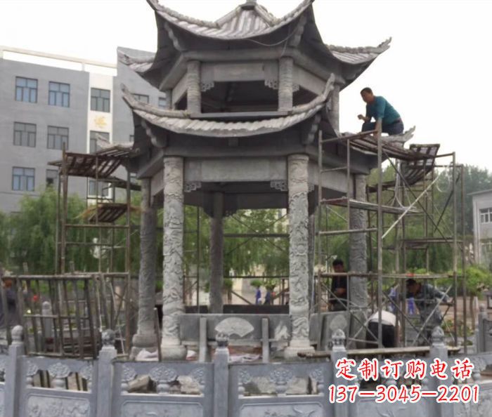 温州仿古双层石雕凉亭