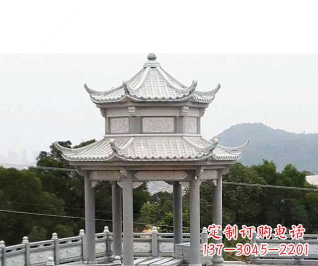 温州仿古双层石雕凉亭