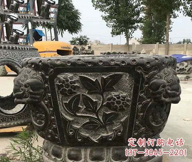 温州仿古招财石雕水缸